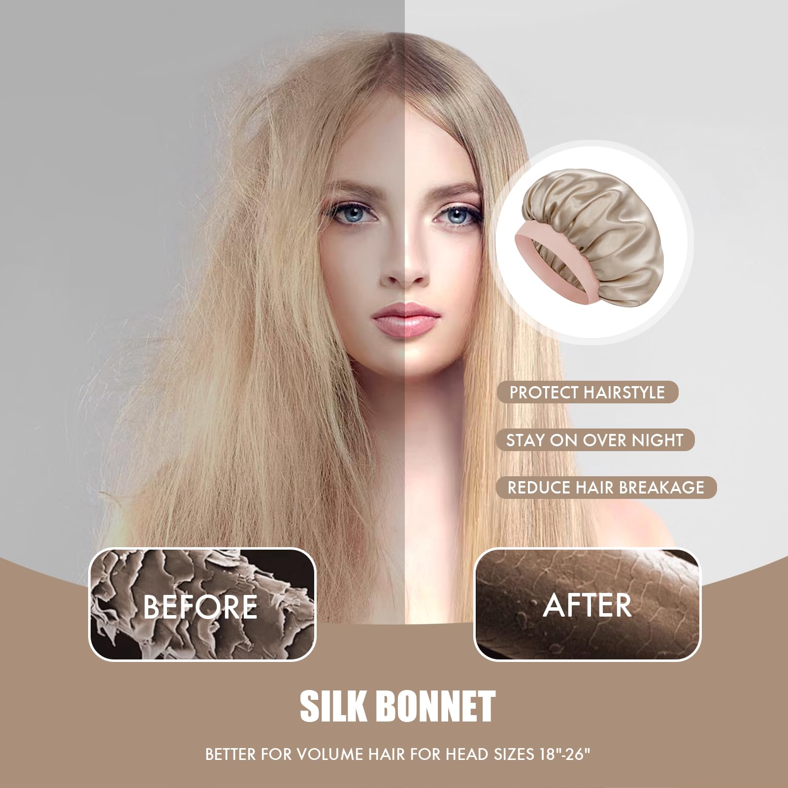 Doitory satin bonnet in seven colors to match your sleepwear.