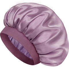 Doitory satin silk bonnet for sleeping with outer layer; reduces friction and protects natural shine.