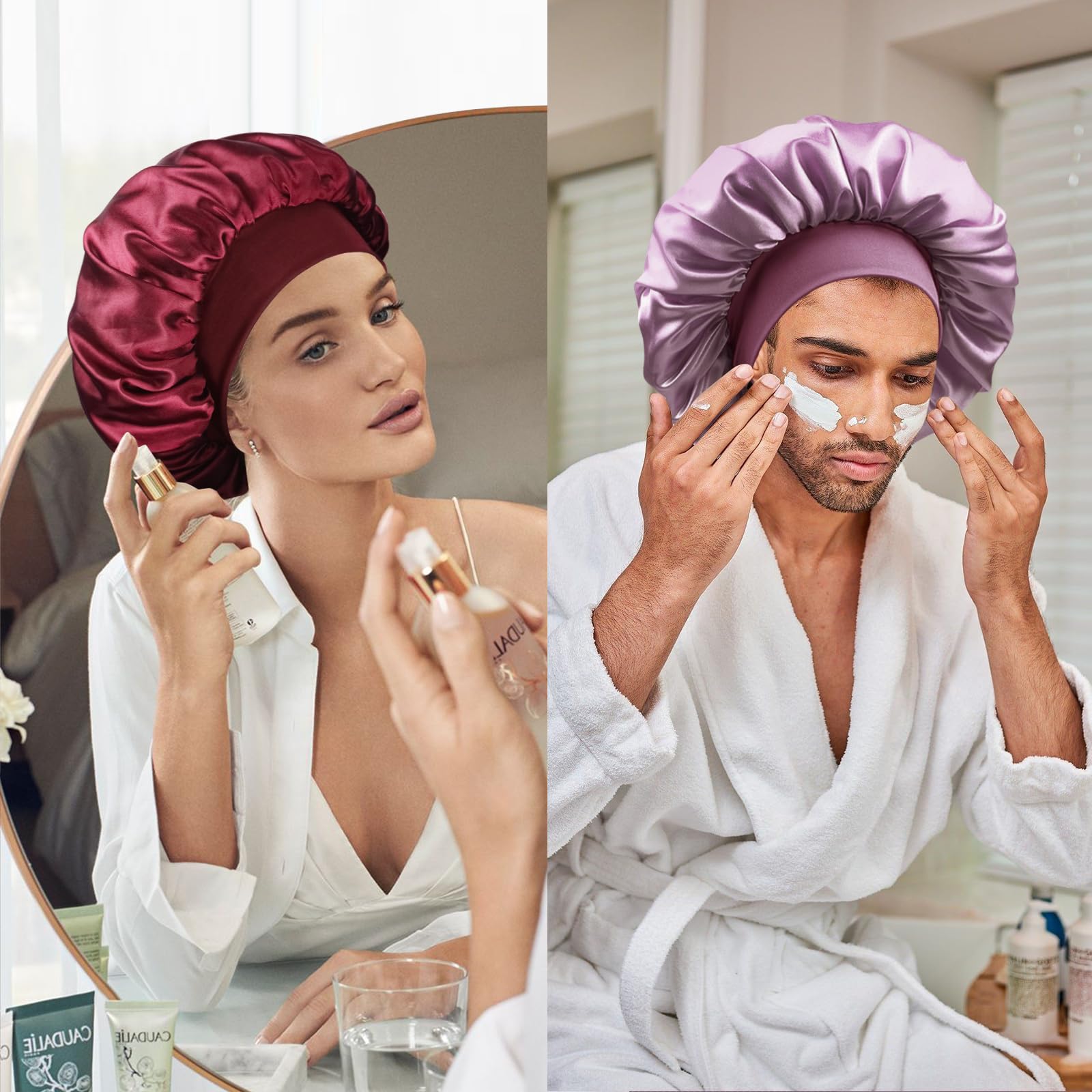 Doitory satin silk bonnet is ideal for night use, staying securely in place.