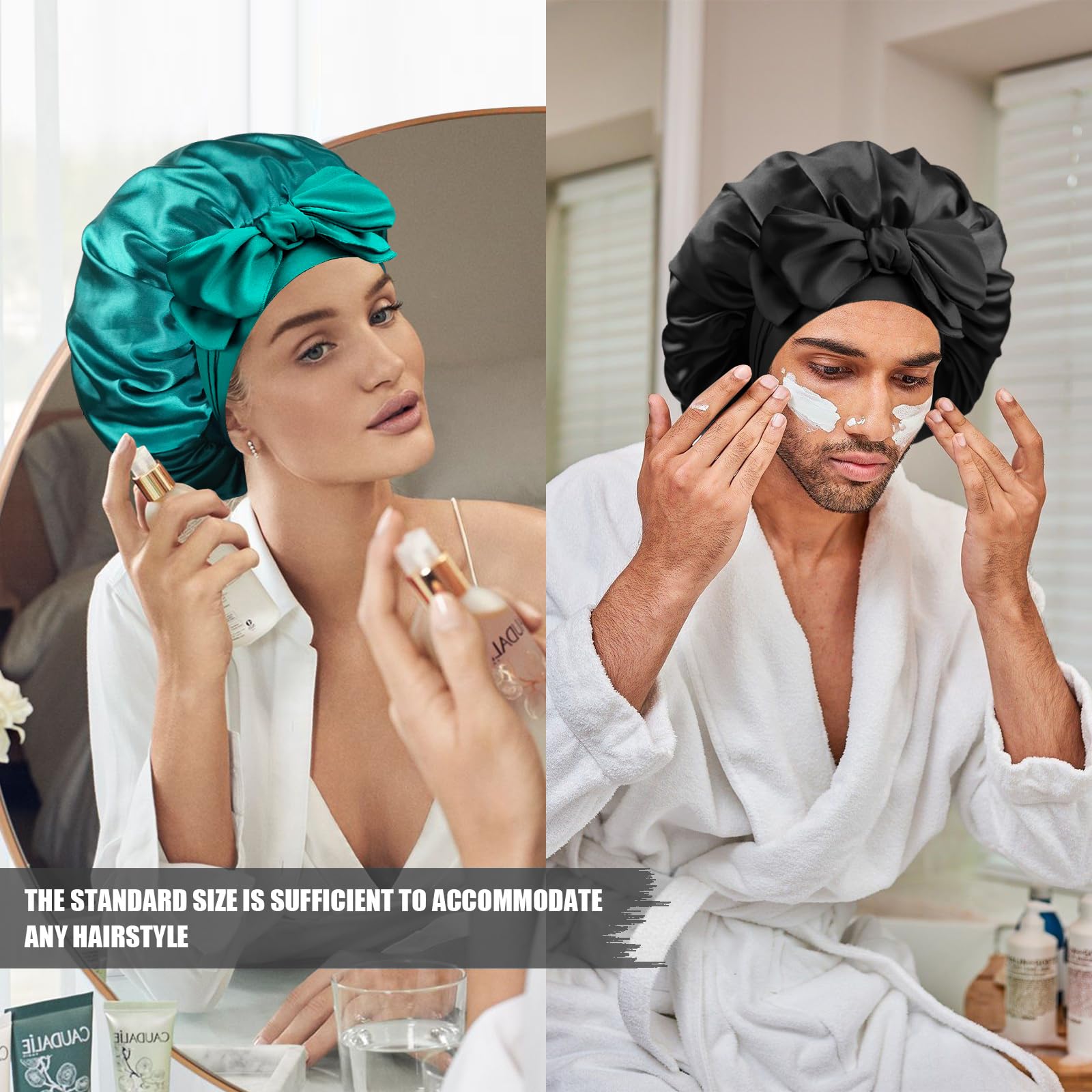Doitory silk bonnet designed for curly hair to maintain moisture and reduce friction.