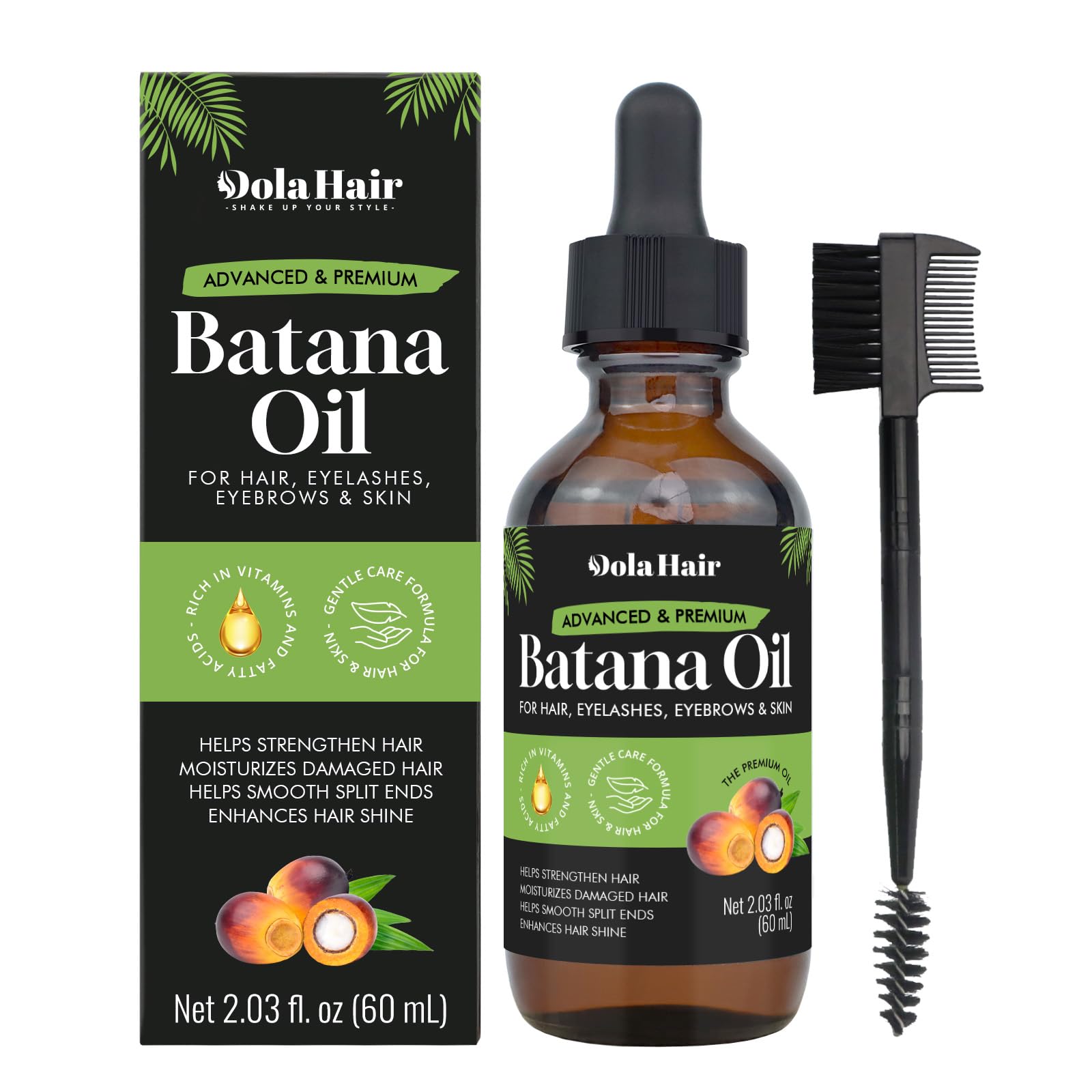 Dolahair Batana Oil: botella del aceite para nutrición capilar.