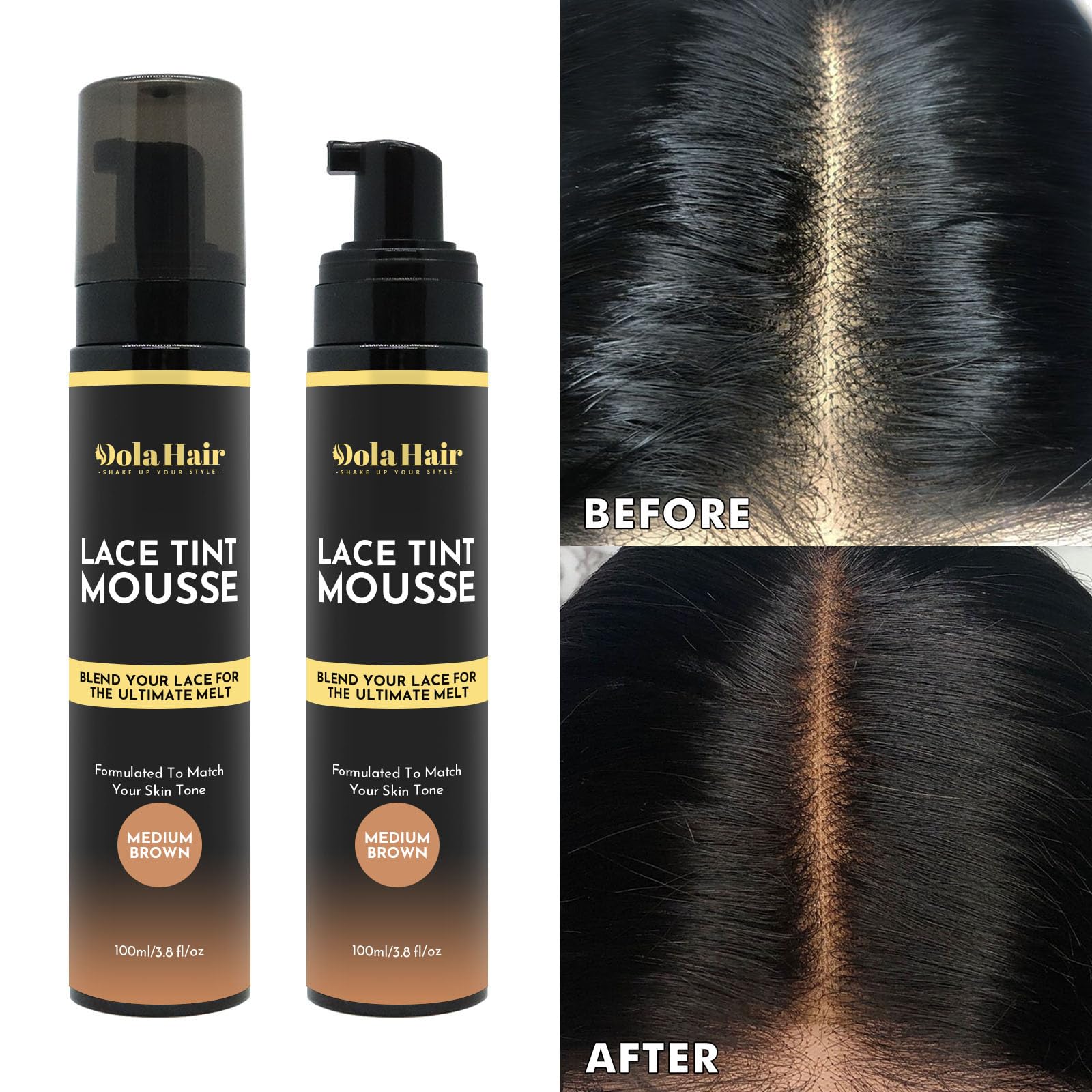 Dolahair color options in dark brown match skin tone naturally.