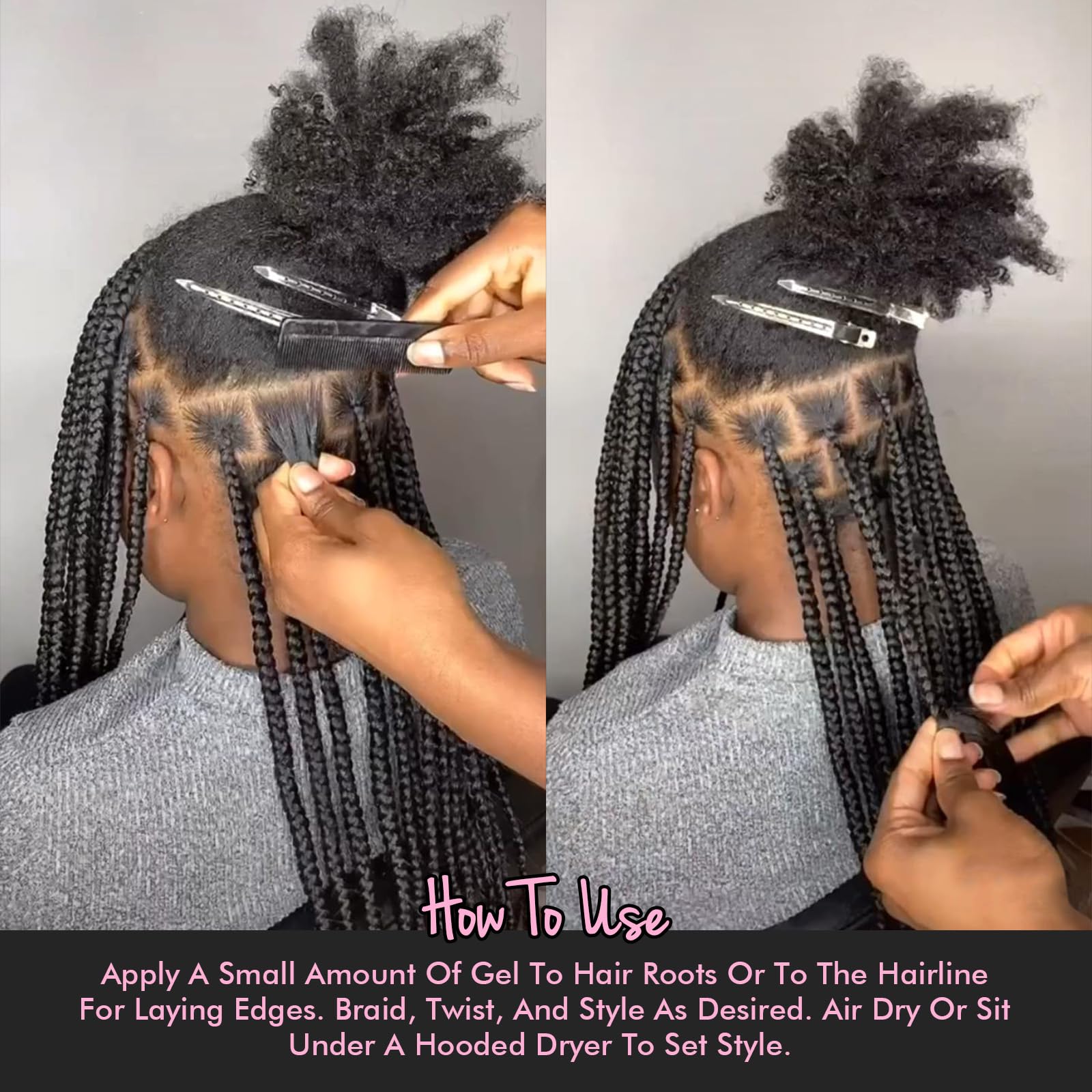 Dolahair control de bordes sujeción duradera para peinados todo el día.