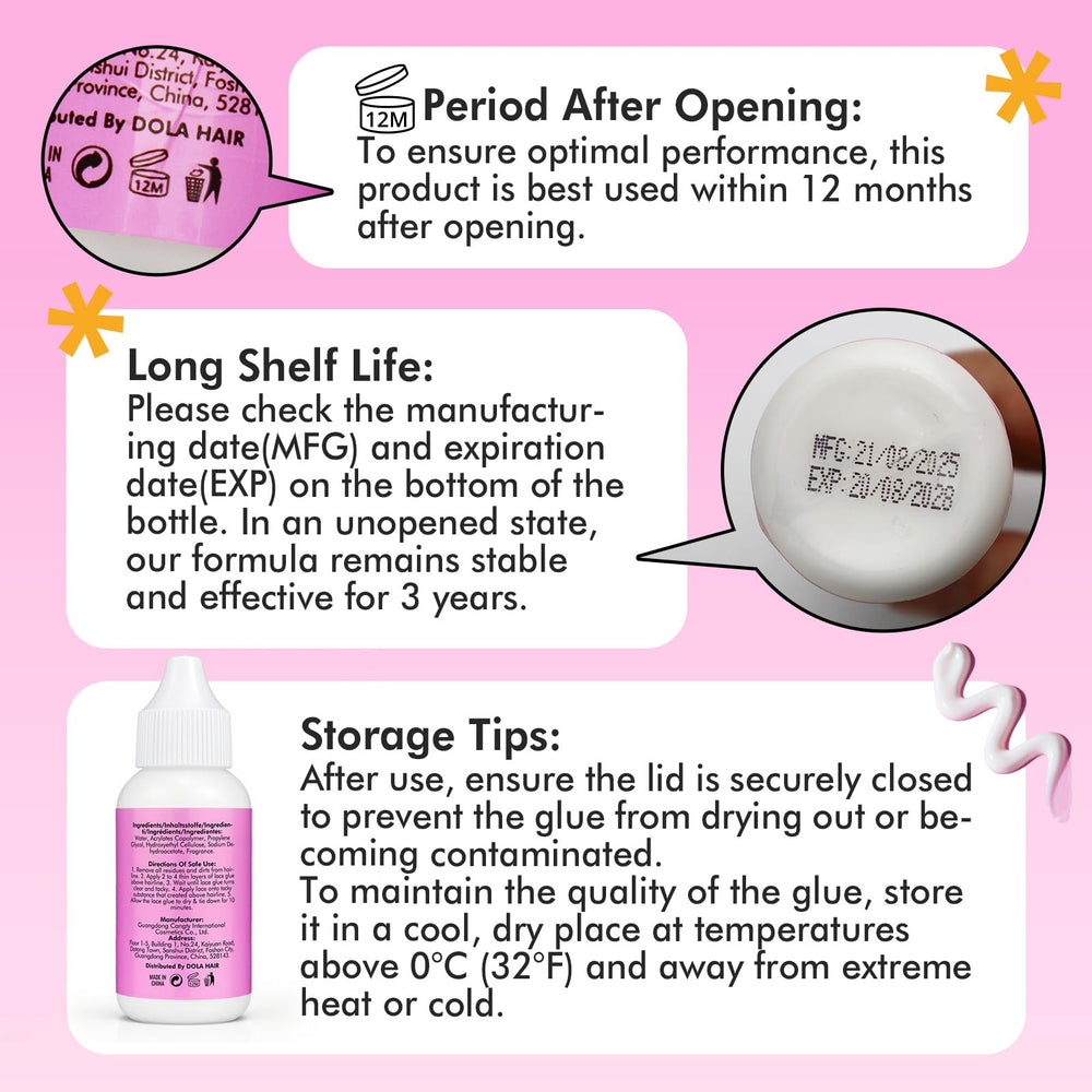 Guided application and removal of Dolahair wig adhesive