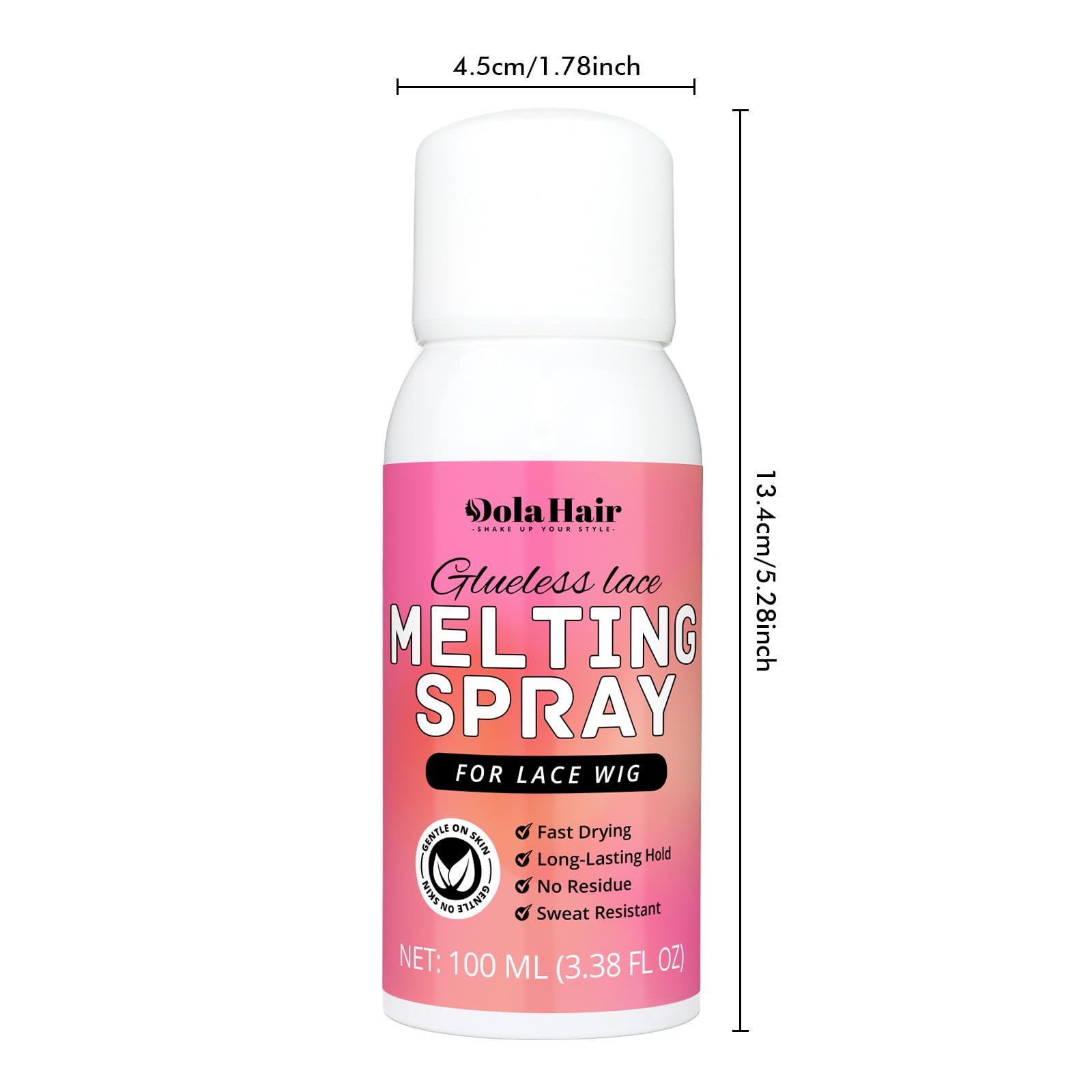 Dolahair easy application tack-dry depicts quick spray-to-tack transition