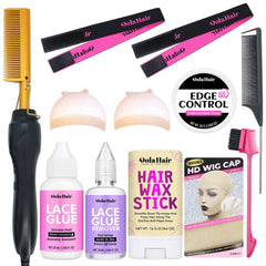 Dolahair electric hot comb kit front view for precise wig styling