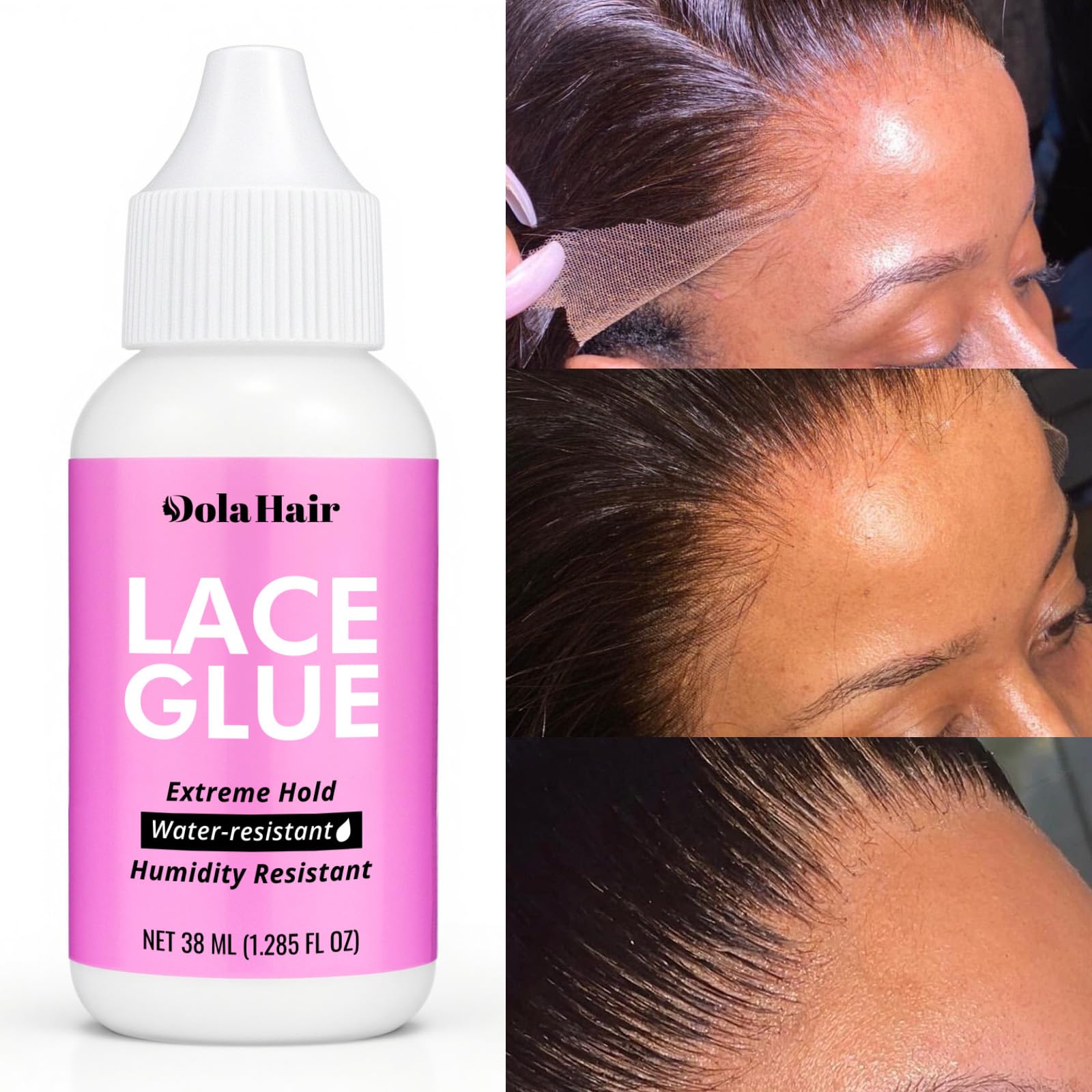 Dolahair glue remover bottle for safe, gentle wig cleanup.