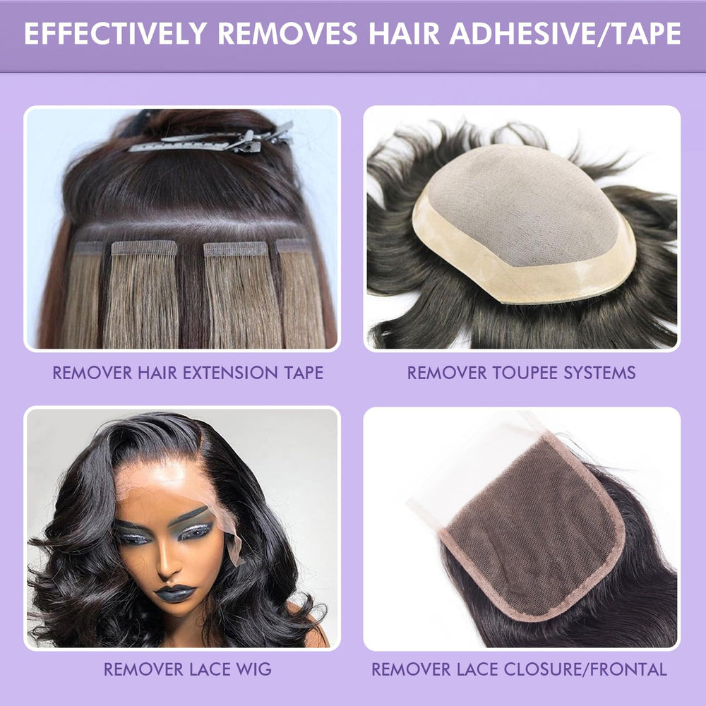 Dolahair Lace Glue Remover massaging on bond to dissolve residue safely