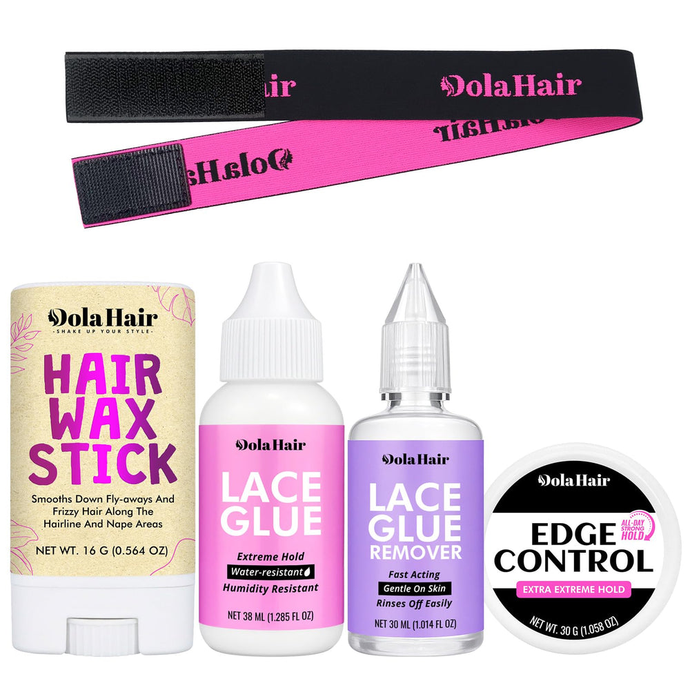 Dolahair lace wig glue bottle provides secure hold for lace fronts.