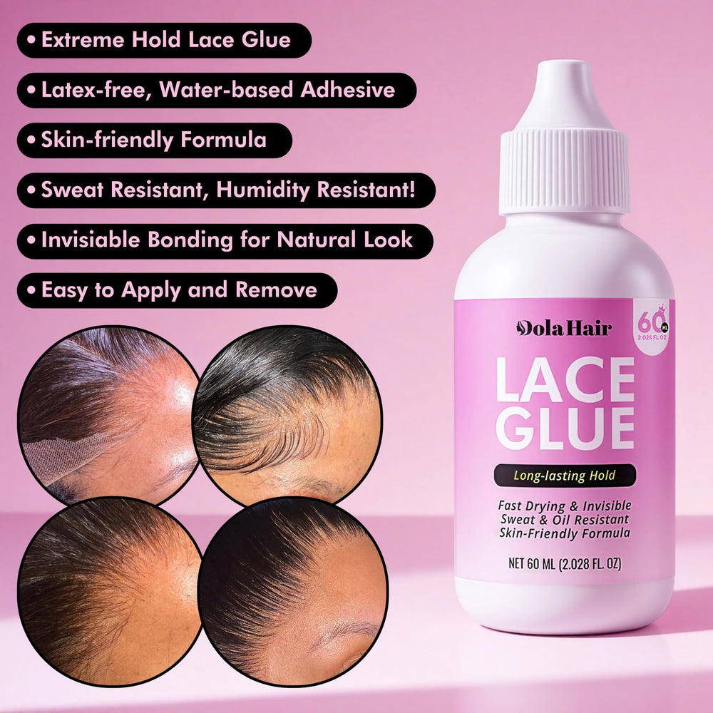 Dolahair lace wig glue dries clear for a discreet bond