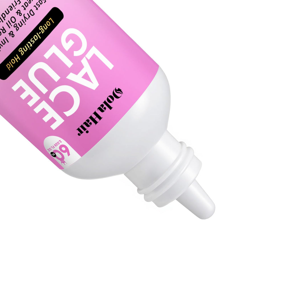 Dolahair lace wig glue layering steps illustrate smooth, seamless adhesion