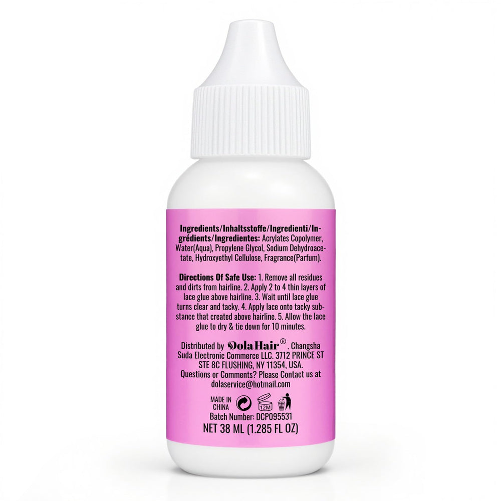 Dolahair patch test warning illustration for safe use.