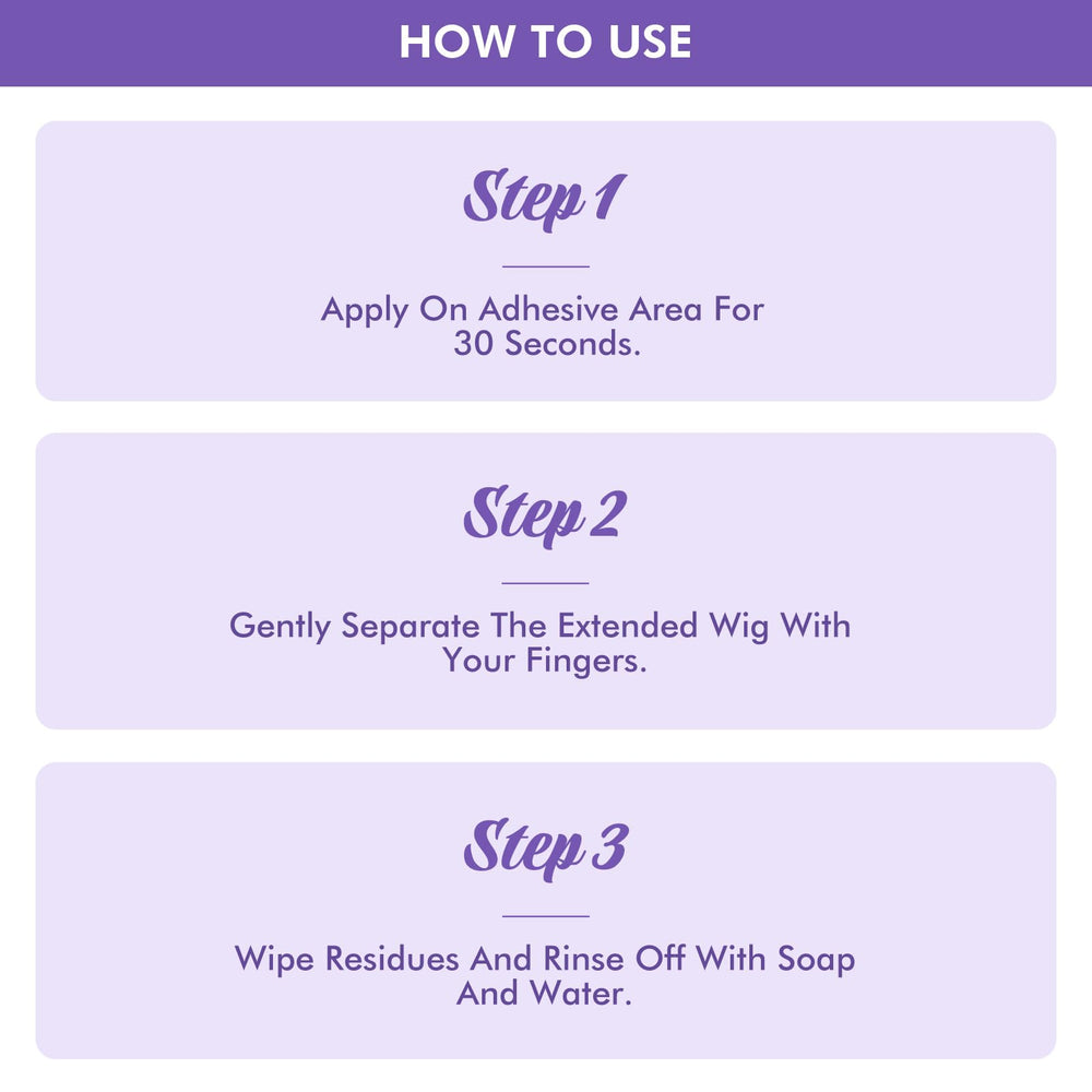 Dolahair water-based adhesive drying clear on skin during application.
