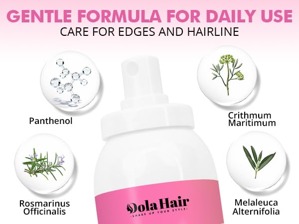 Dolahair water removable formula shown for easy cleanup after wear.