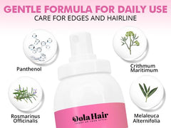 Dolahair water removable formula shown for easy cleanup after wear.