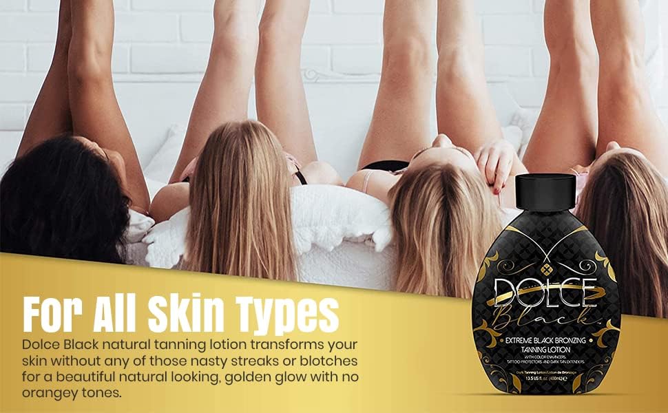 Dolce Black anti-wrinkle peptide supports firmer-looking skin during tanning sessions.