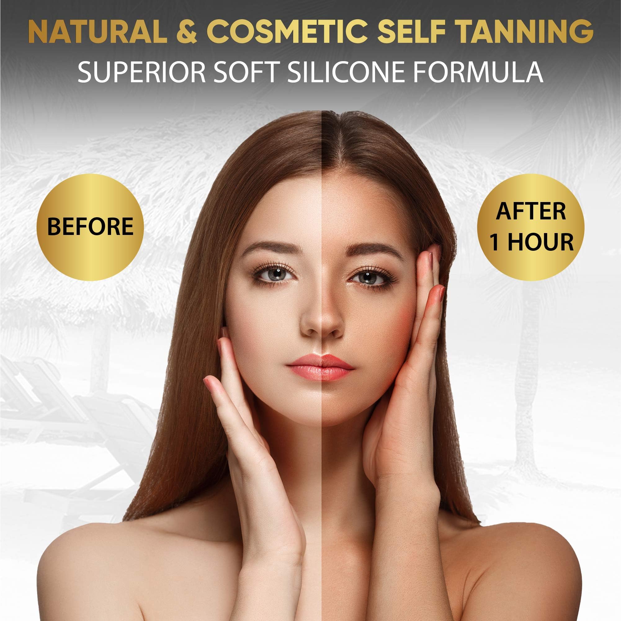 Dolce Black natural glow without orange tones emphasizes an even finish.