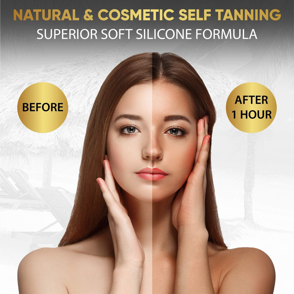 Dolce Black natural glow without orange tones emphasizes an even finish.
