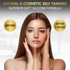 Dolce Black natural glow without orange tones emphasizes an even finish.
