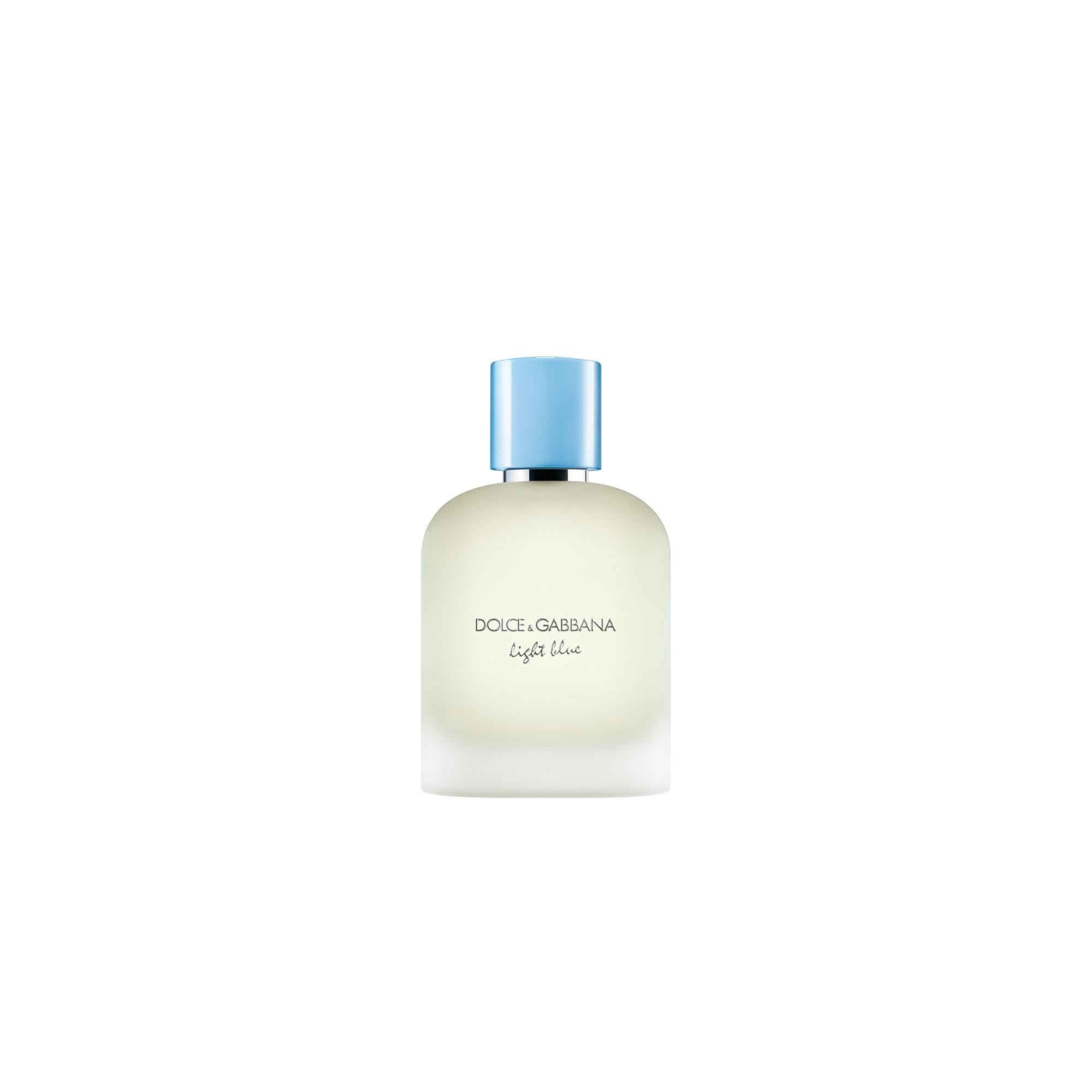 Dolce&Gabbana Light Blue Pour Homme bottle front exuding Mediterranean freshness