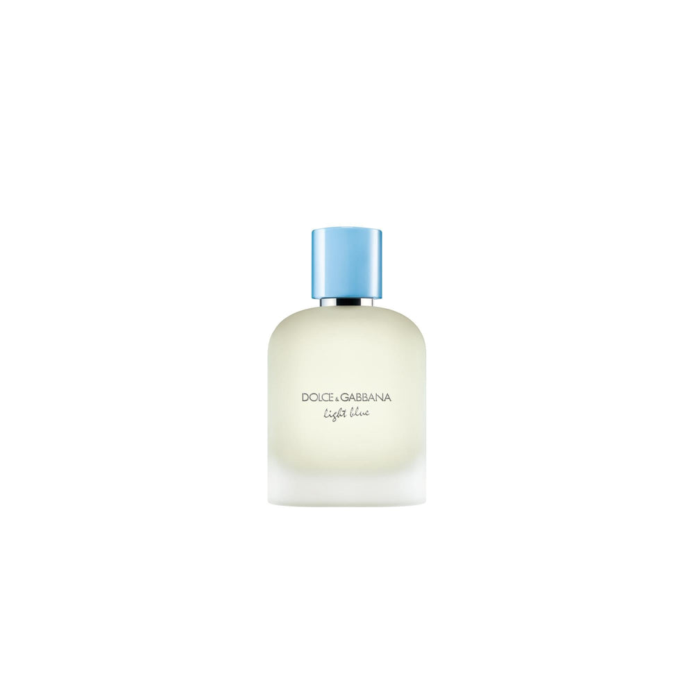 Dolce&Gabbana Light Blue Pour Homme bottle front exuding Mediterranean freshness