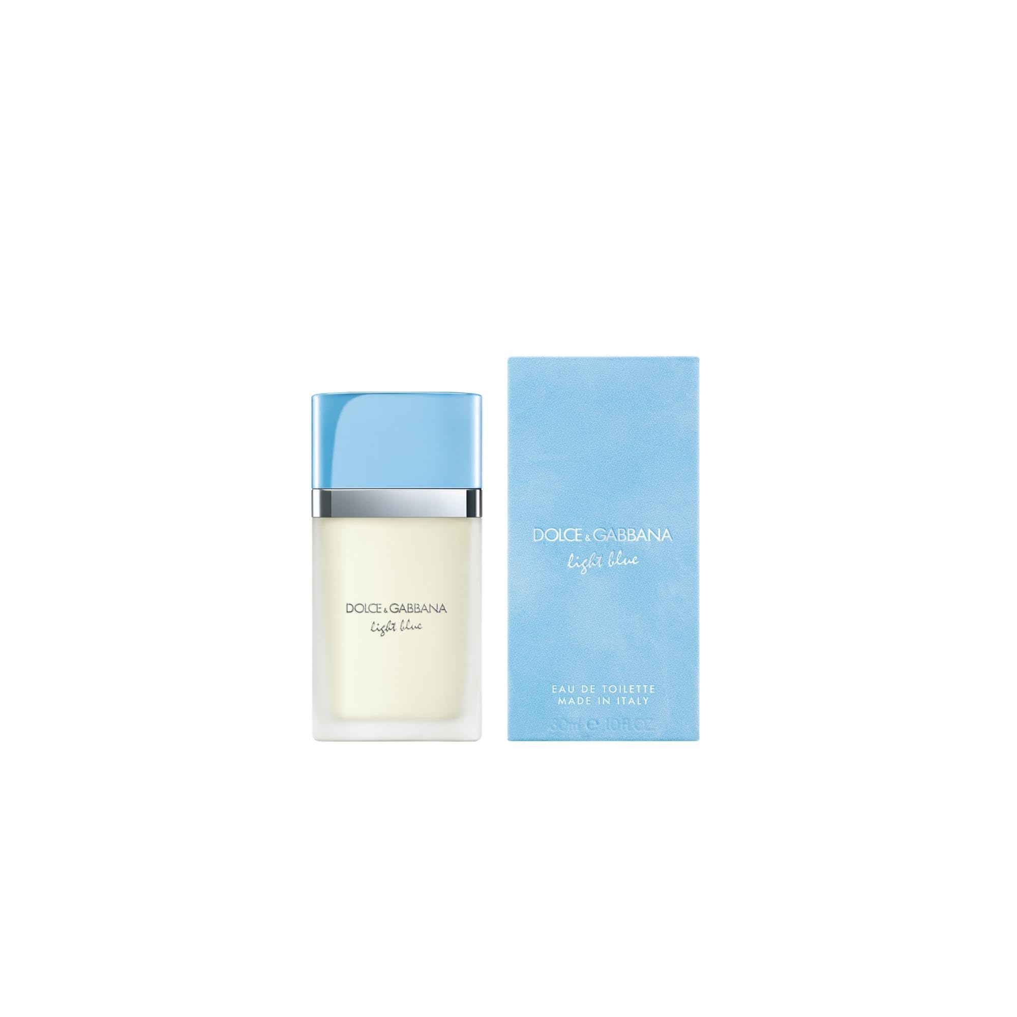 Dolce&Gabbana Light Blue spray diffusion captured mid-application