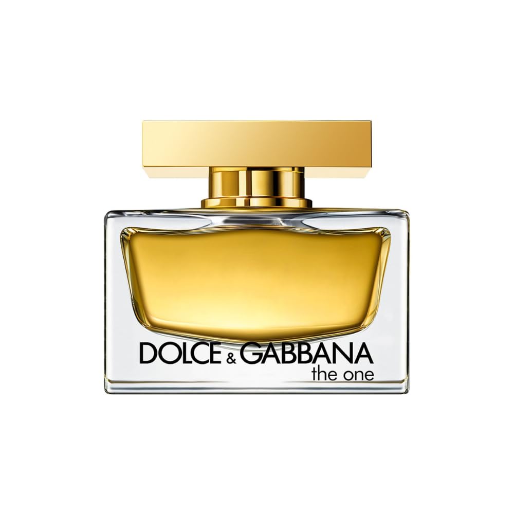 Dolce&Gabbana The One bottle with a golden hue, signaling luxury.