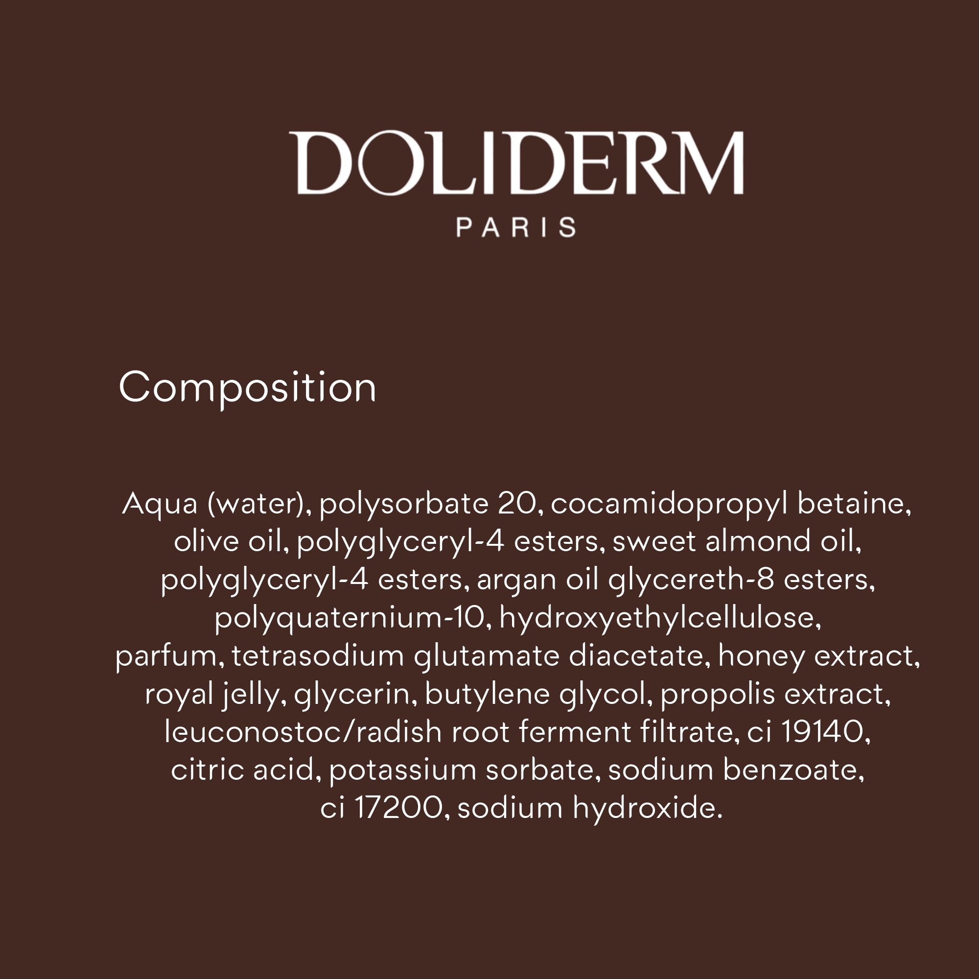 Doliderm Paris made in Greece label emphasizes craftsmanship and quality.