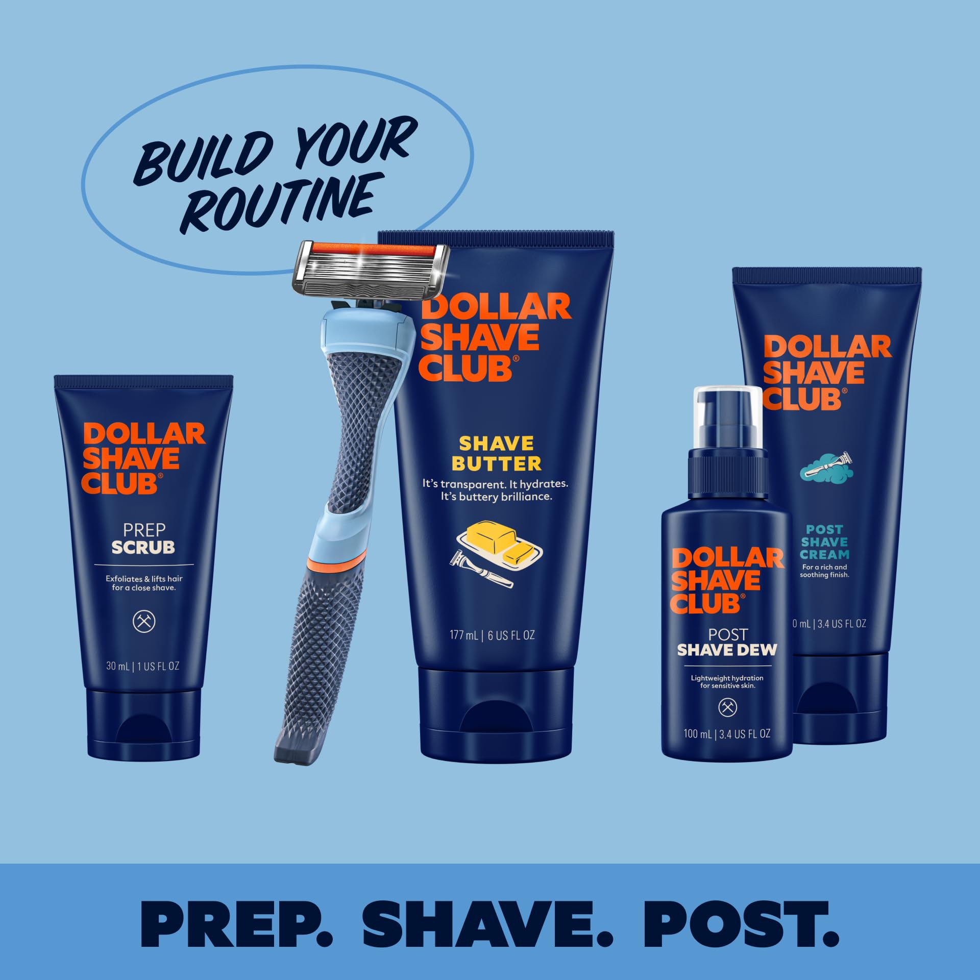 Dollar Shave Club 6 Blade Refills front view highlights premium value
