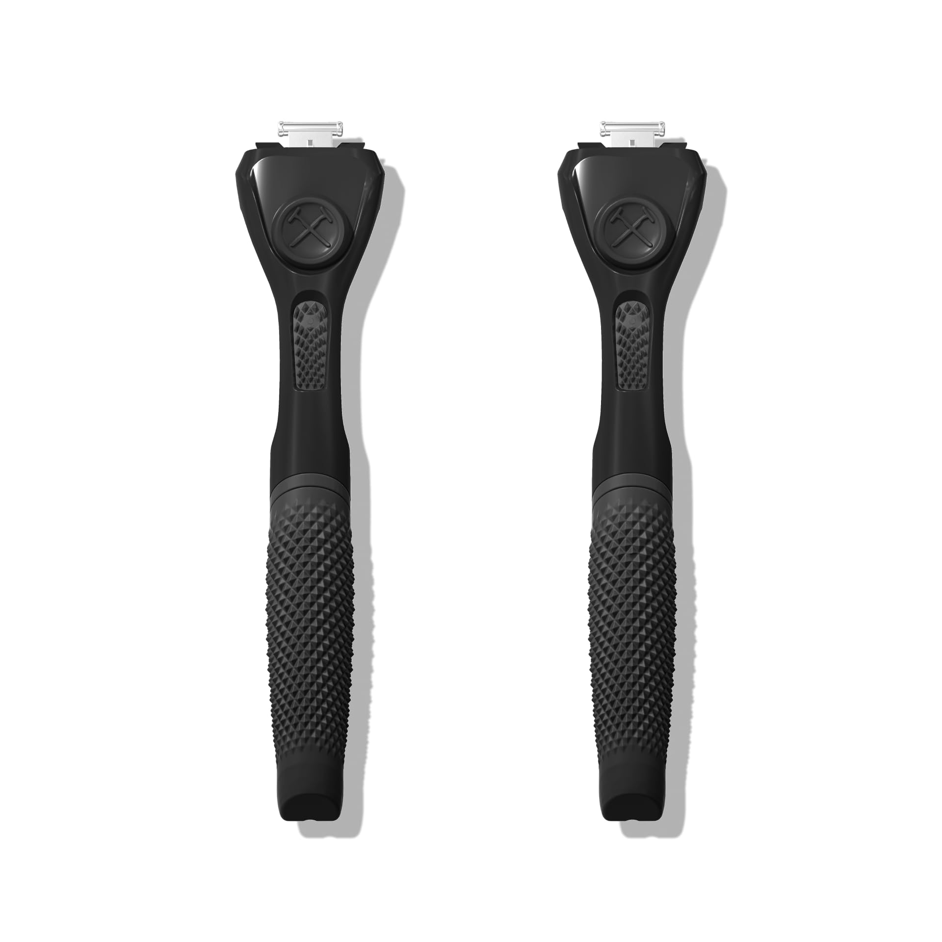 Dollar Shave Club balance handle with 360 grip for precise shaving.