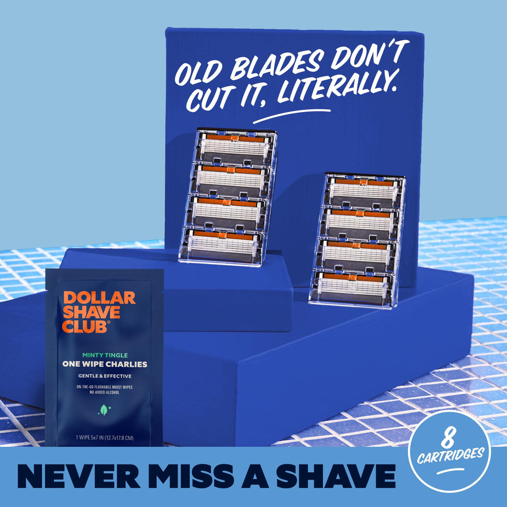 Dollar Shave Club built-in trimmer detail enables precise edging
