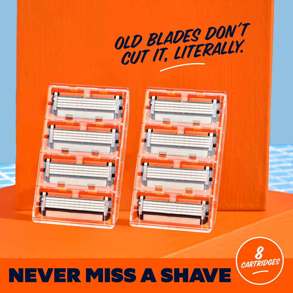 Dollar Shave Club Juicy Lubricant Strip adds comfort and glide during each pass.