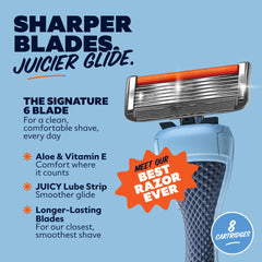 Dollar Shave Club lubricant strip close-up for smooth glide