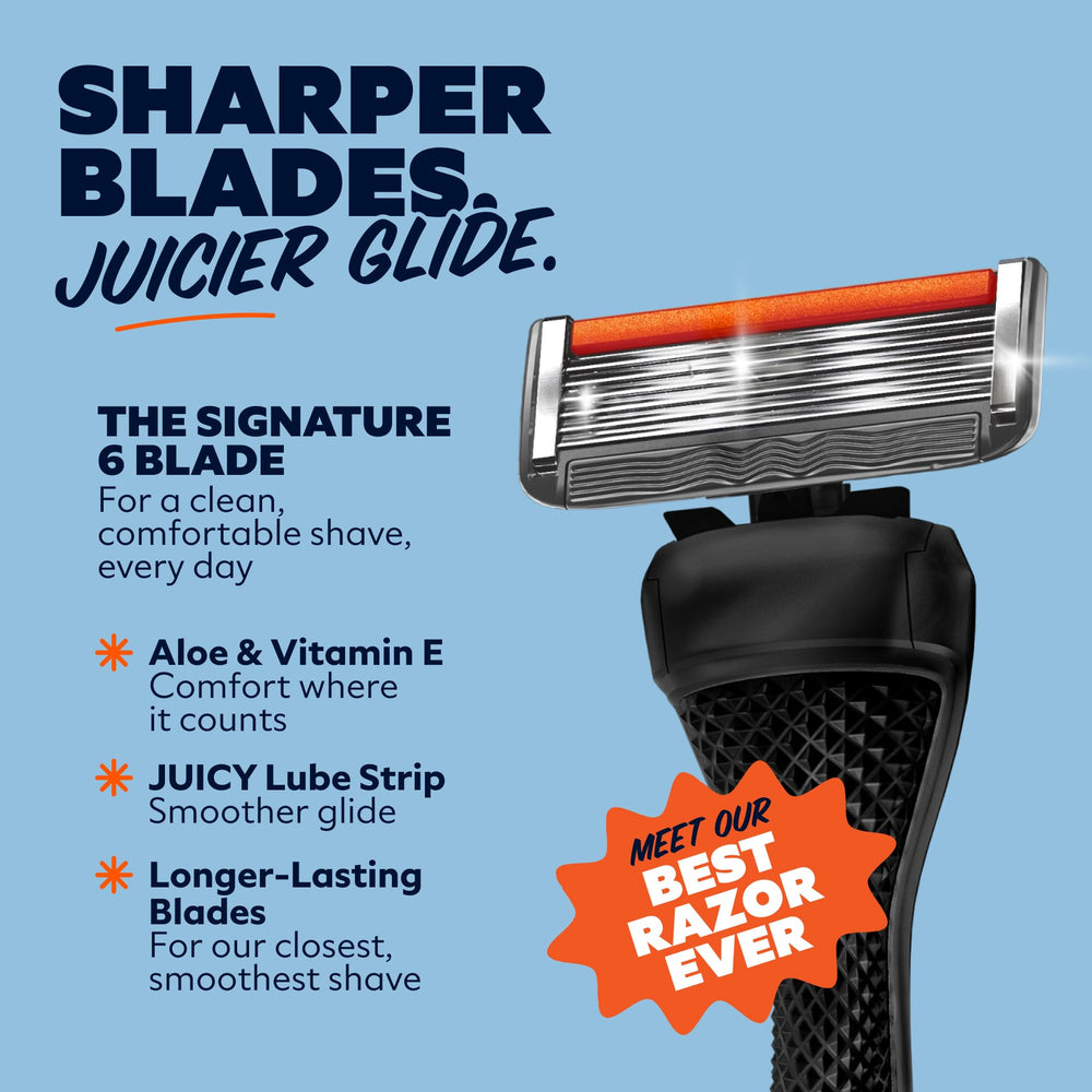 Dollar Shave Club non-slip 360 diamond grip handle ensures control