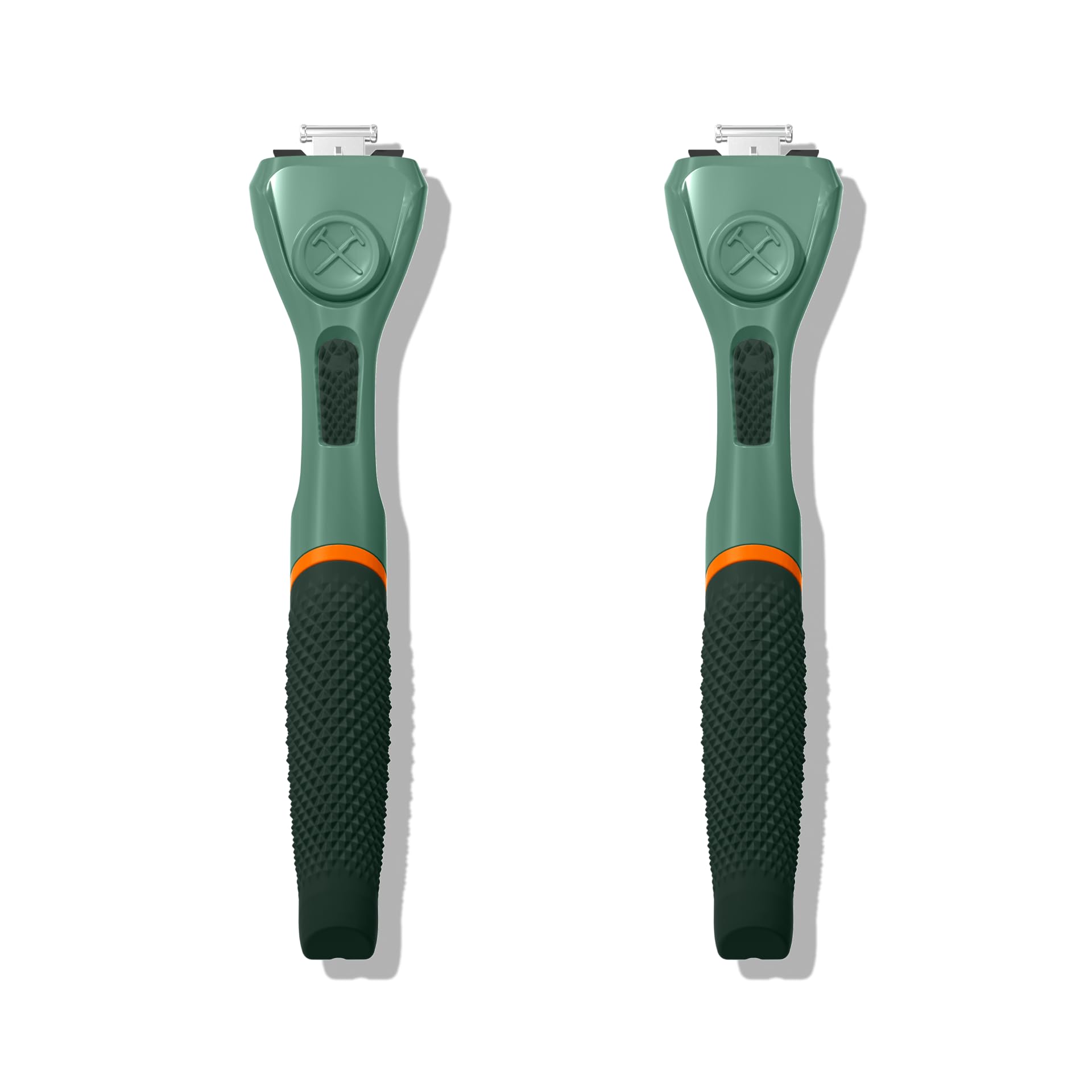 Dollar Shave Club green 2-pack razor handle with non-slip grip for secure shaving