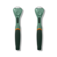 Dollar Shave Club green 2-pack razor handle with non-slip grip for secure shaving