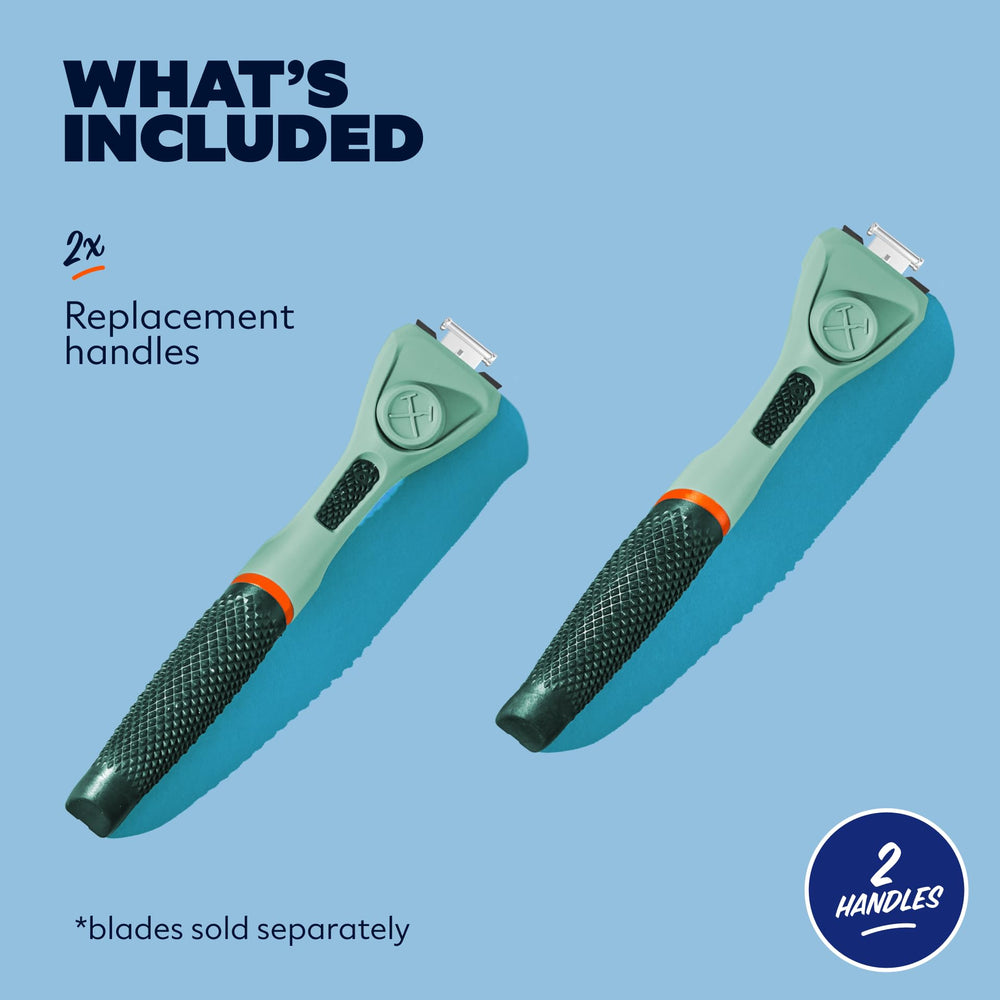 Dollar Shave Club green handle showing 360 diamond grip for steady wet shaving
