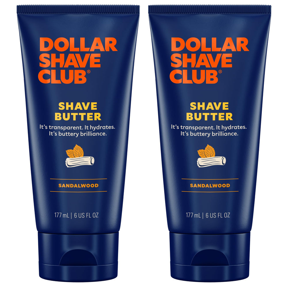 Dollar Shave Club Shave Butter jar shown for precise, see-where-you-shave experience.