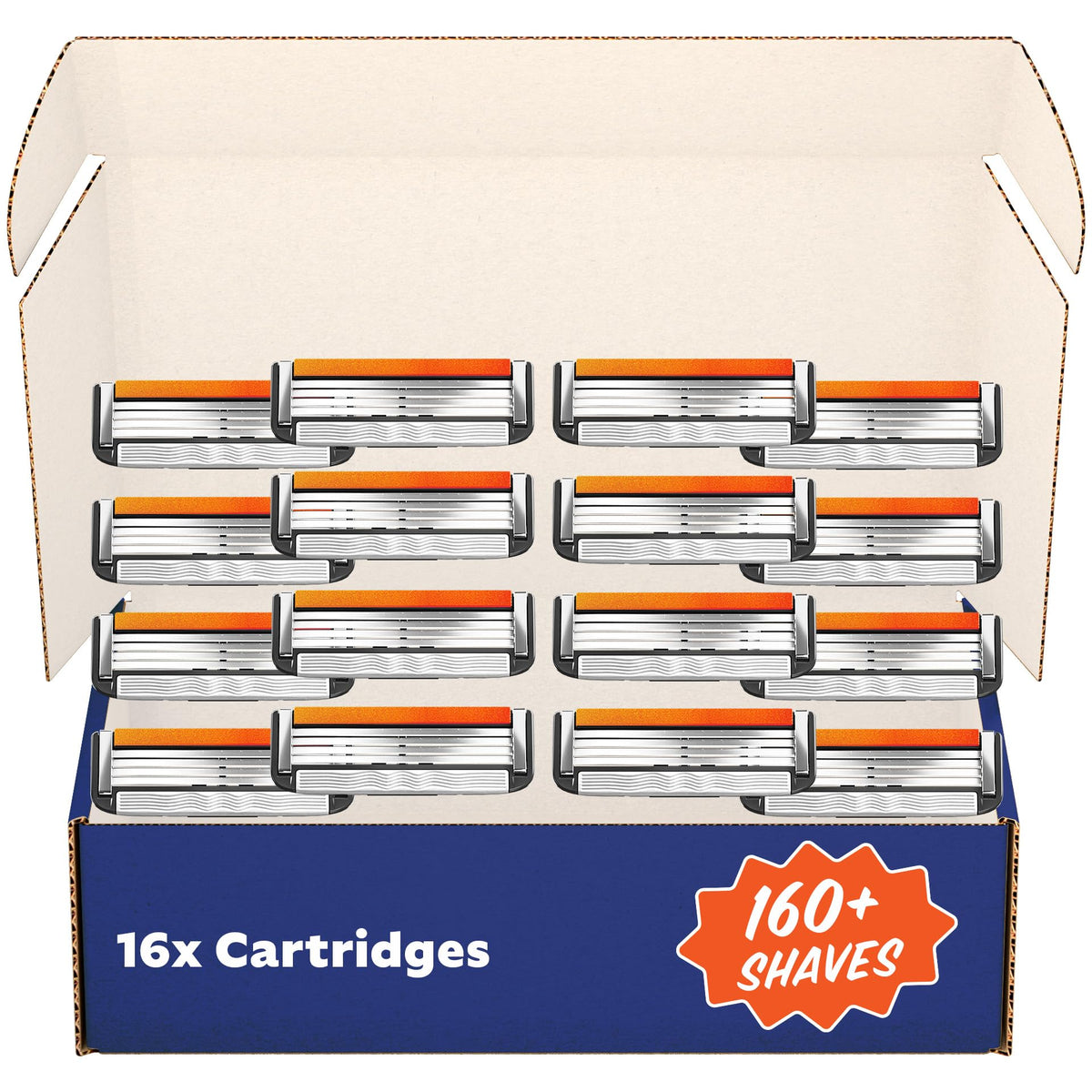 Dollar Shave Club Swift Rinse four-blade refills for easy rinsing and longer hair.