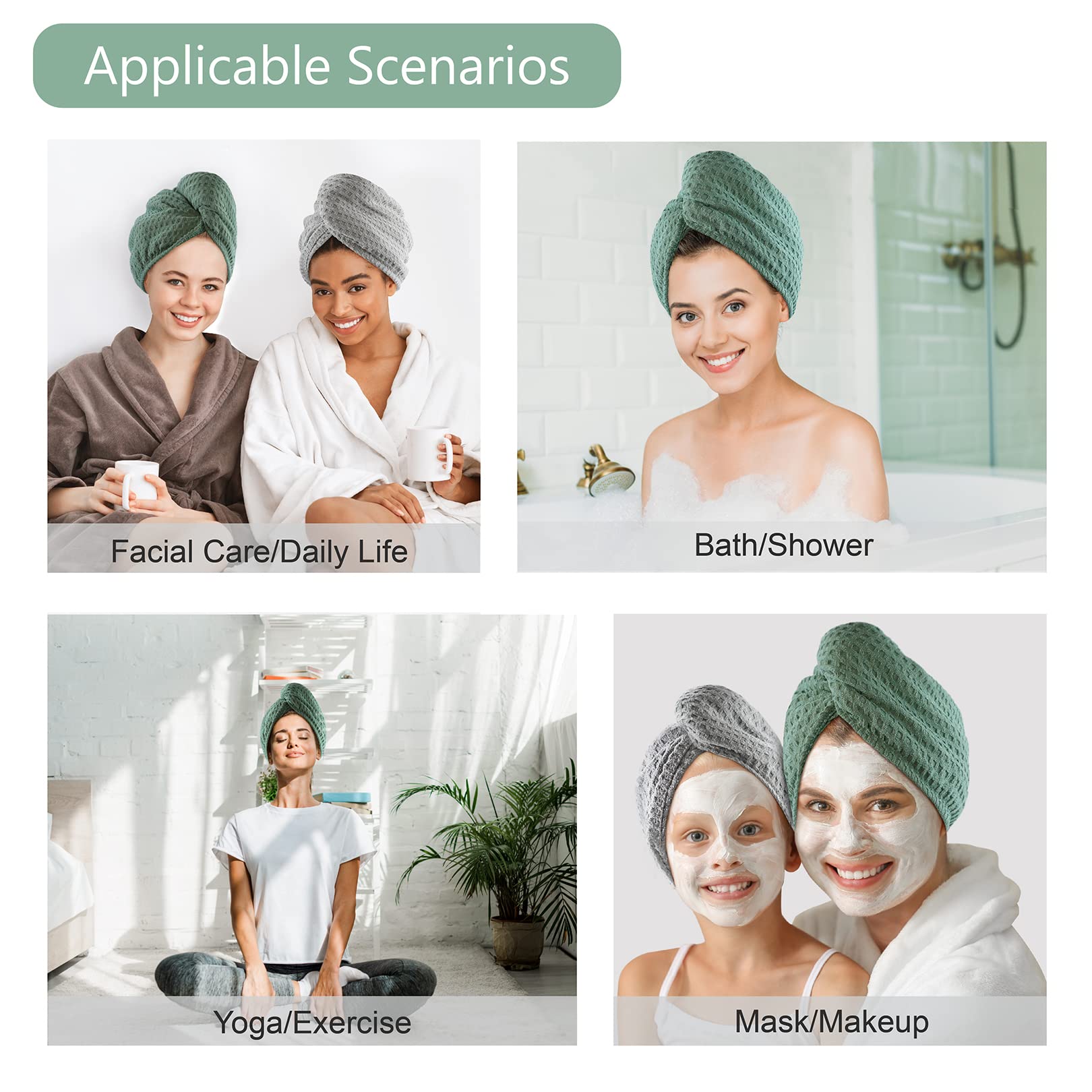 Dolwis turbante con cierre de botones para fijar el cabello de forma segura.