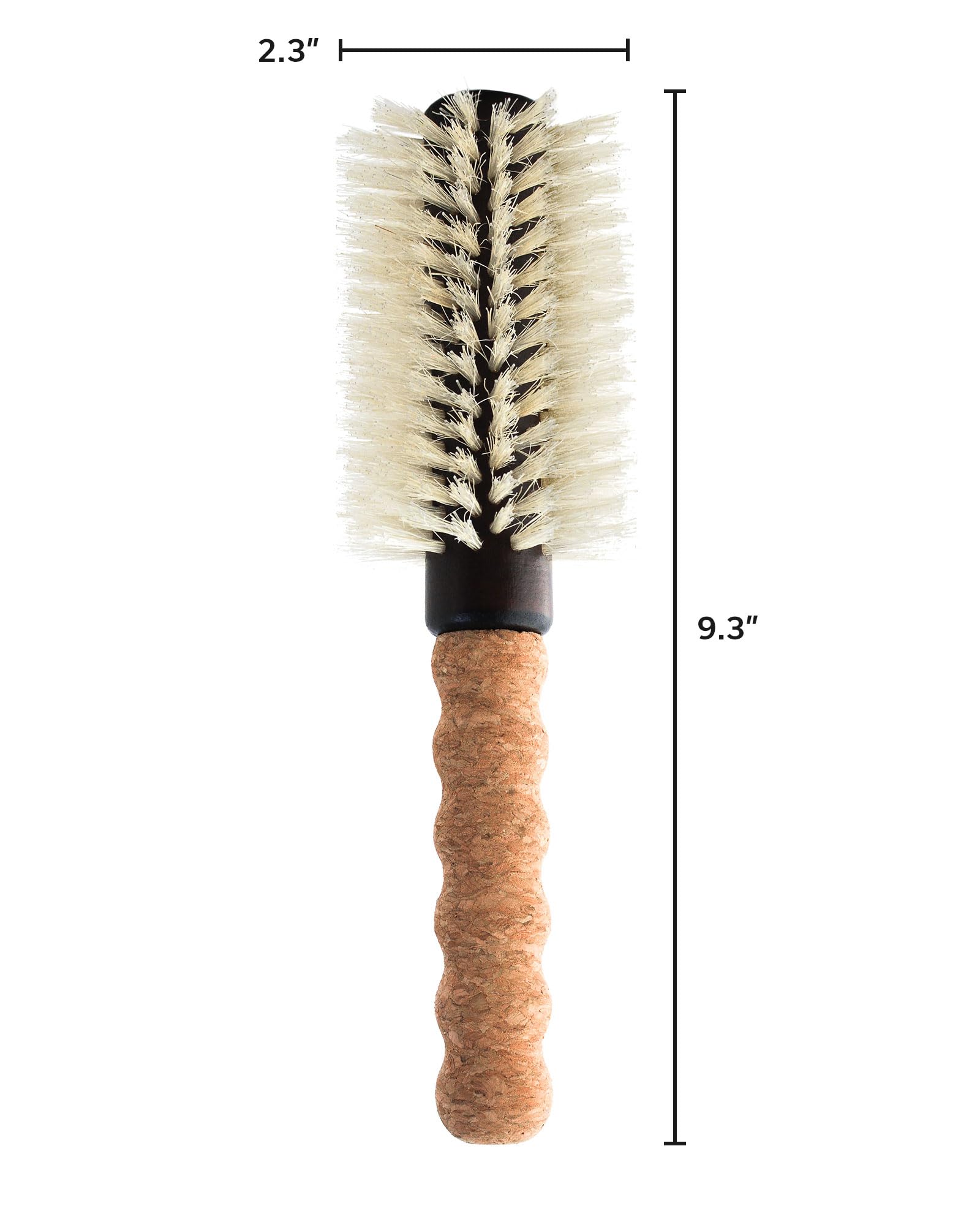 Dom Dom detangling round brush blends boar and nylon for smooth detangling on all textures.
