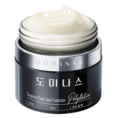 DOMINAS Dark Spot Corrector Cream bottle pour for easy daily application brightening