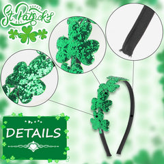Model wearing the Doneace headband for a Saint Patrick's Day look.
