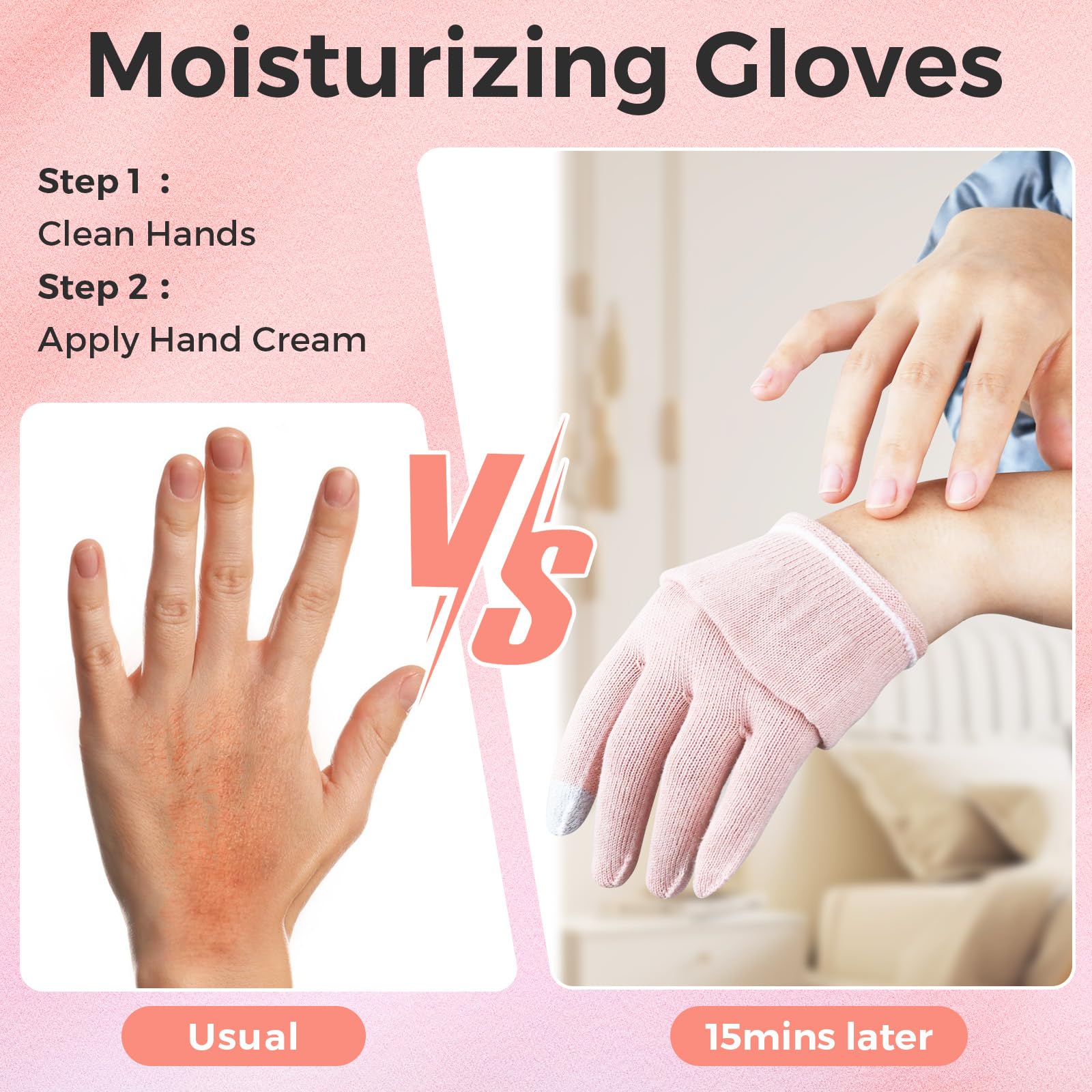 Donfri cotton gloves with touchscreen-friendly fingertips for easy skincare sessions