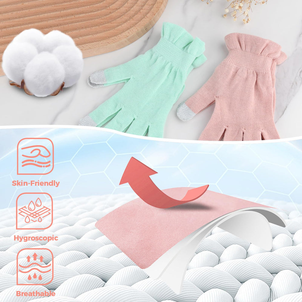Donfri medium-pink cotton moisturizing gloves for everyday home use