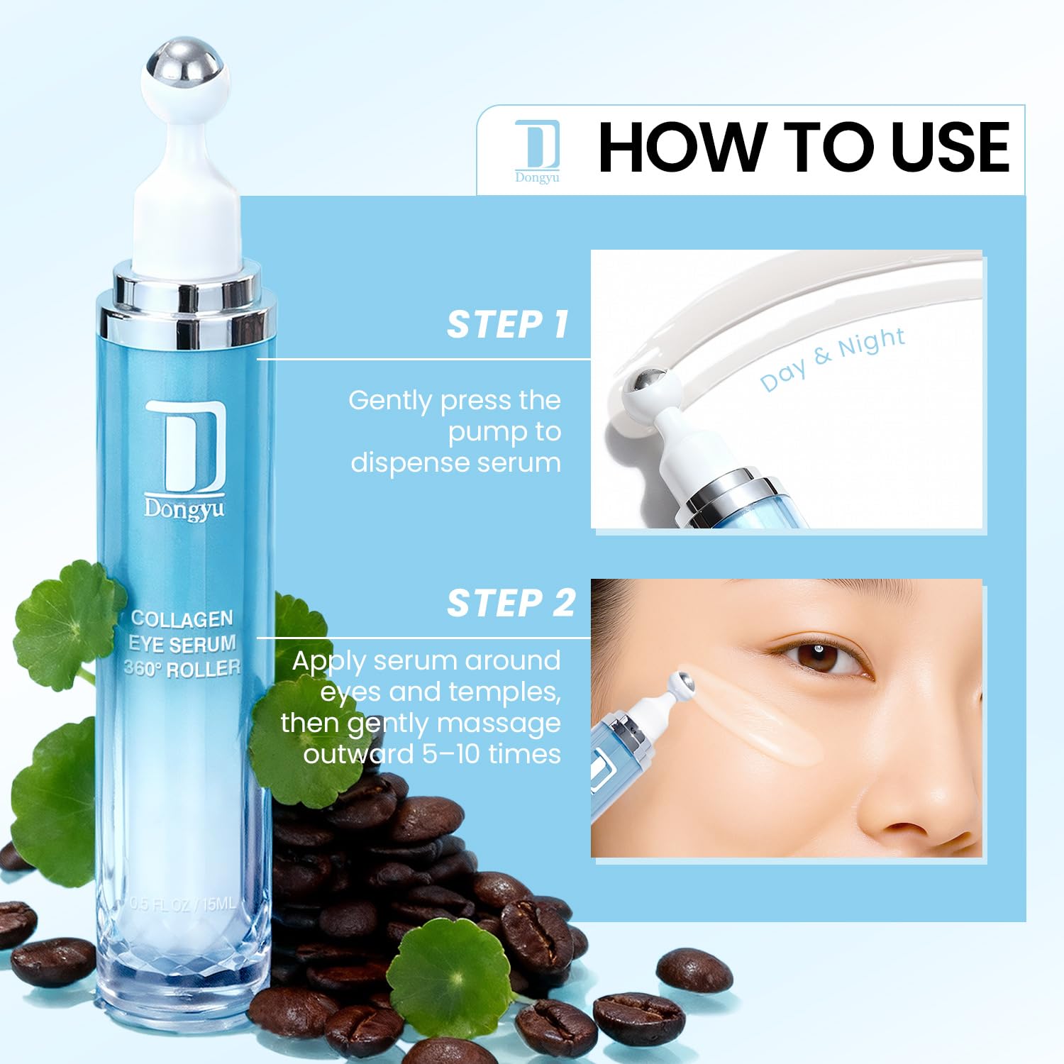 Dongyu under-eye cream texture emphasizing hydration and absorption