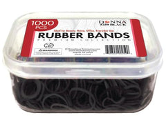 DONNA black rubber bands for hair secure ponytails with comfortable stretch.