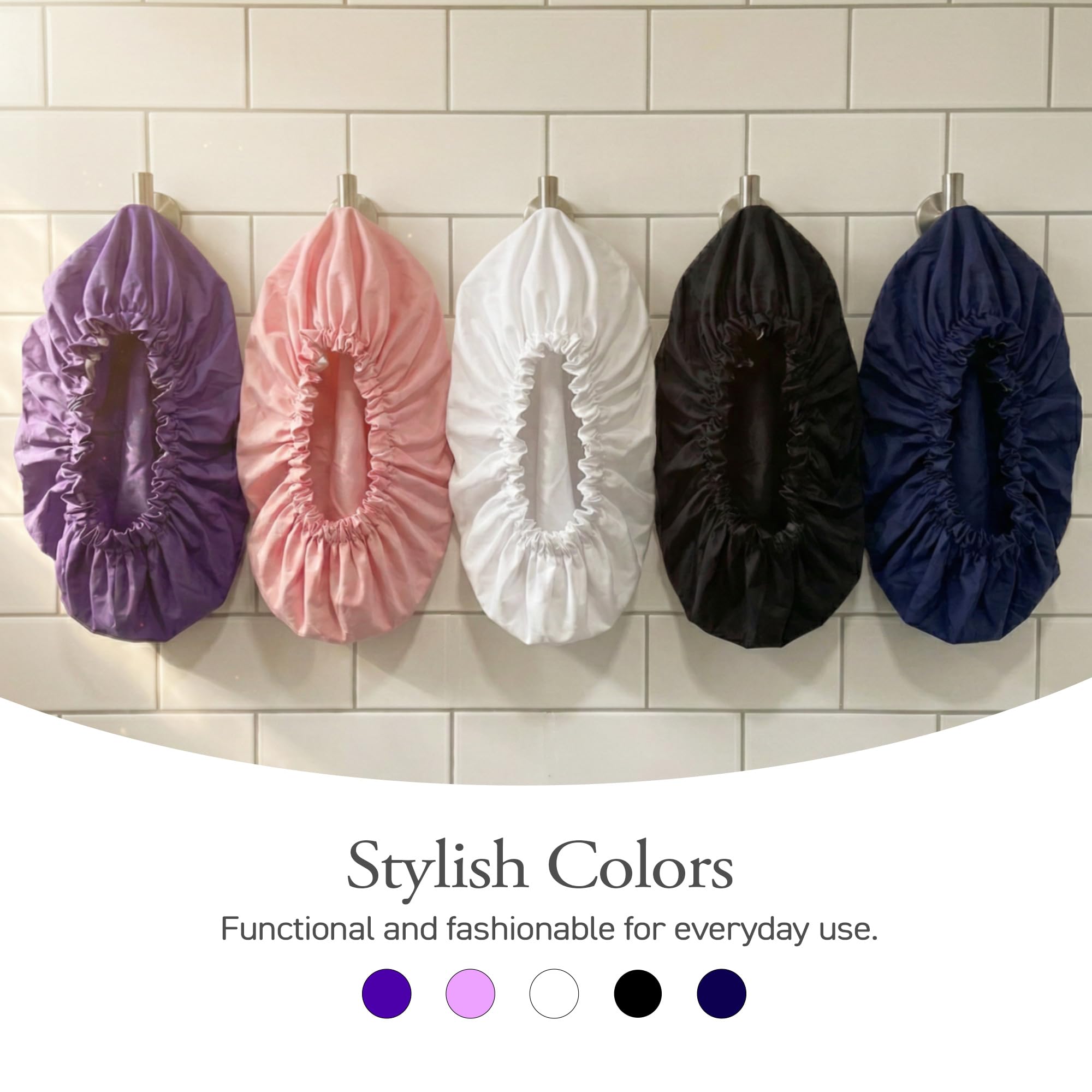 DONNA Super Jumbo Shower Cap in black provides stylish protection during showers.