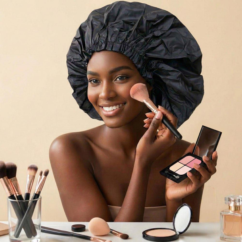 DONNA Super Jumbo Shower Cap helps prevent frizz after washing.
