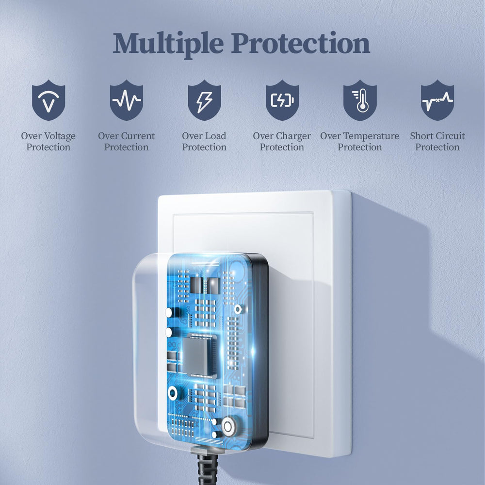 DONYOIE 5V DC power supply with a 6ft cable enables flexible placement while charging.
